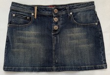 Y2K Zana Di Denim Mini Skirt with Button Accents Size 11
