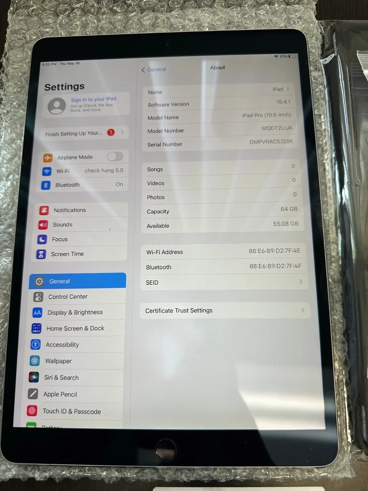 Apple iPad Pro 10.5 Wi-Fi | 64GB 256GB 512GB I Gris Plata Dorado | Grado C Foto 4 de 4