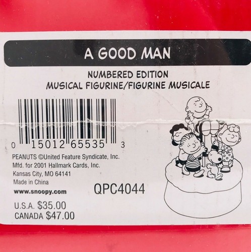 A GOOD MAN Peanuts Gallery Hallmark Numbered Ed. NEW MINT COA - Picture 2 of 5