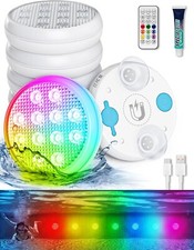 Submersible LED Lights Remote Multicolor Underwater Pool IP68 Waterproof 4 pack