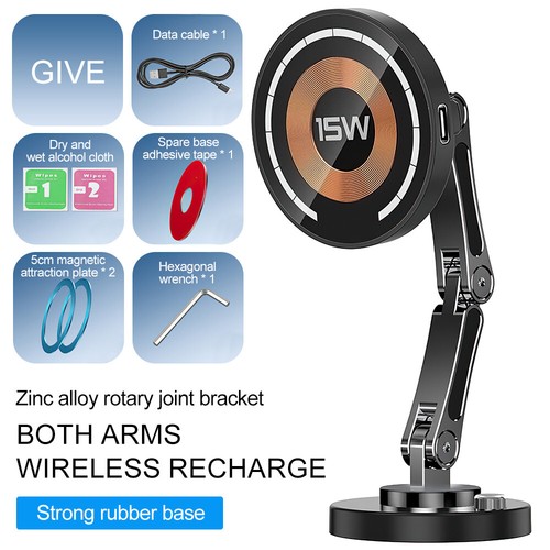Car Mount Holder Wireless Charger Magnetic Mag Safe For iPhone 12 13 14 Pro Max - Picture 12 of 14