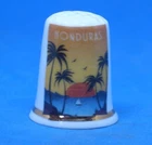 Birchcroft China Thimble -- Travel Poster Series - Honduras - Free Dome Box