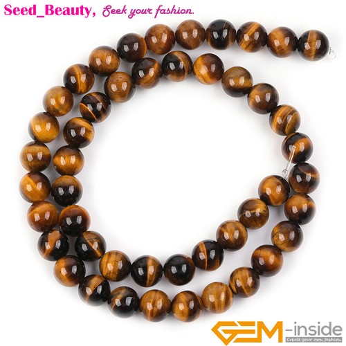 Round Natural Yellow Tiger's Eye Gemstone Beads For Jewelry Making Strand 15" - 第 10/63 張圖片