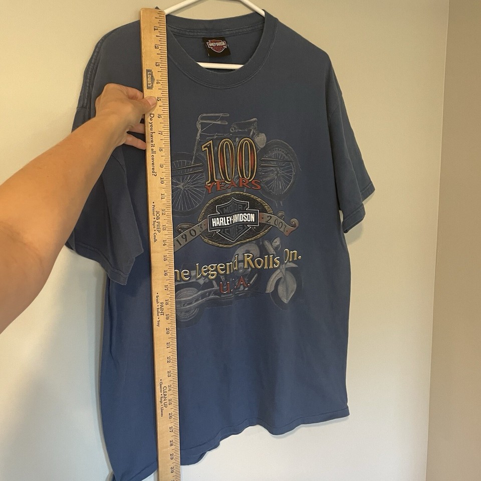 Harley Davidson Shirt Mens Sz L 100 Years The Legend Rolls On Franklin
