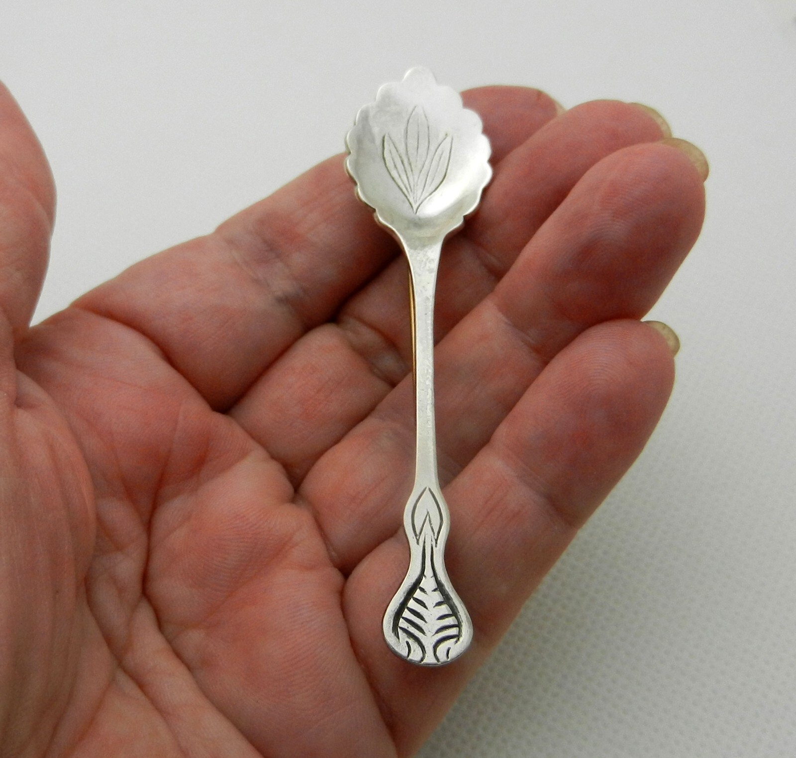 Vintage Solid Sterling Silver  Spoon Brooch Pin - image 1