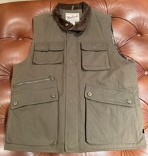 Woolrich Men's M--Dk. Green, Plaid Lined w/Brown Corduroy Collar Vest