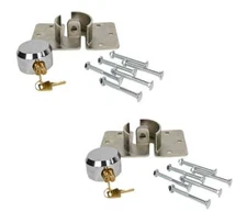 2 Pack Hidden Shackle Padlock w/ Hasp Steel Hockey Puck Lock Chrome Coating 2...