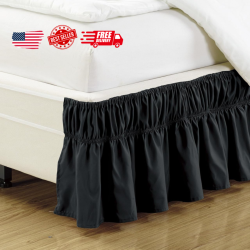 Elegant Wrap-Around Bed Skirt – Easy Fit, No Hassle, Queen/King