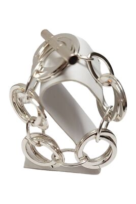 RLL Ralph Lauren Silver Tone Round Chain Link Toggle Clasp