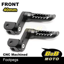 BOB 40mm Extend Front Foot Pegs BLACK For Kawasaki Z125 16 17 18 19 20