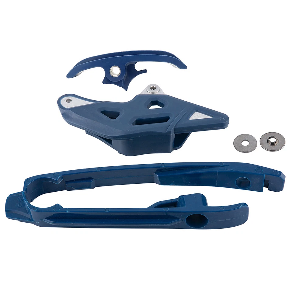 Kit de guía deslizante de cadena para Husqvarna TC FC FC FX FS 125/250/350/450 TX300 azul Foto 3 de 4