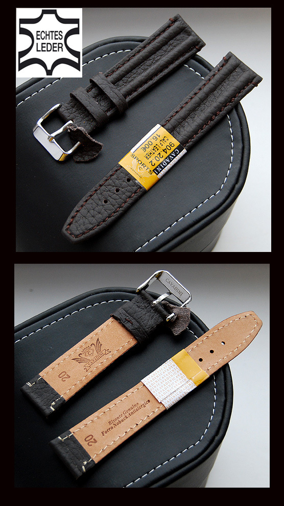 Bracelet Montre Cavadini En Cuir Véritable Bison - Fermoir Acier, Jaune, Neuf Avec étiquettes