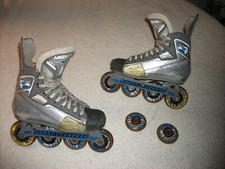 MISSION BSX ROLLER HOCKEY BLADES INLINE SKATES SIZE 4 E, DECENT SHAPE,GOOD PRICE