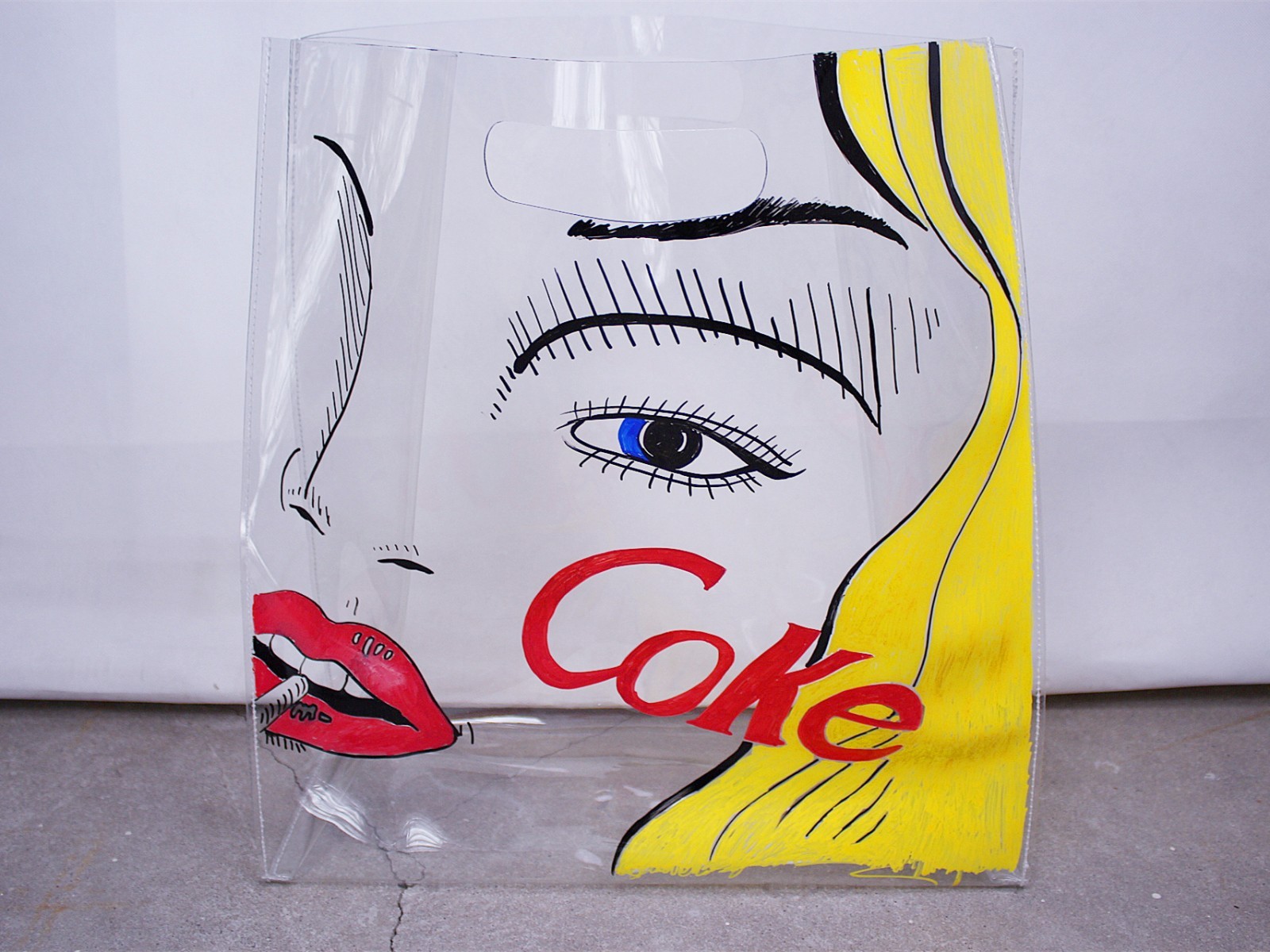 Clear Vinyl Plastic Shoulder Bag Oversized Extra Large Tote Shopper