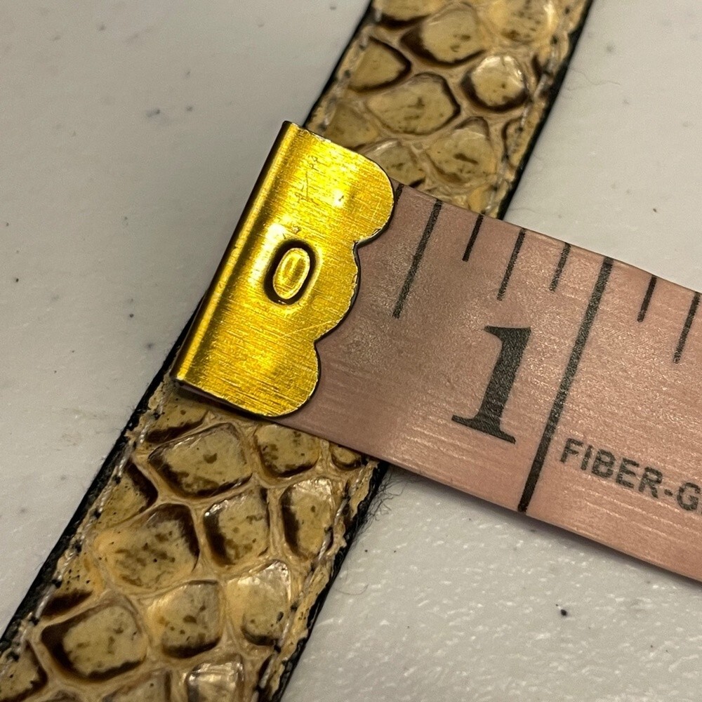 EUC Ann Taylor Reversible Snake Print Leather Belt with Gold Buckle EUC Vintage 90 main image 3