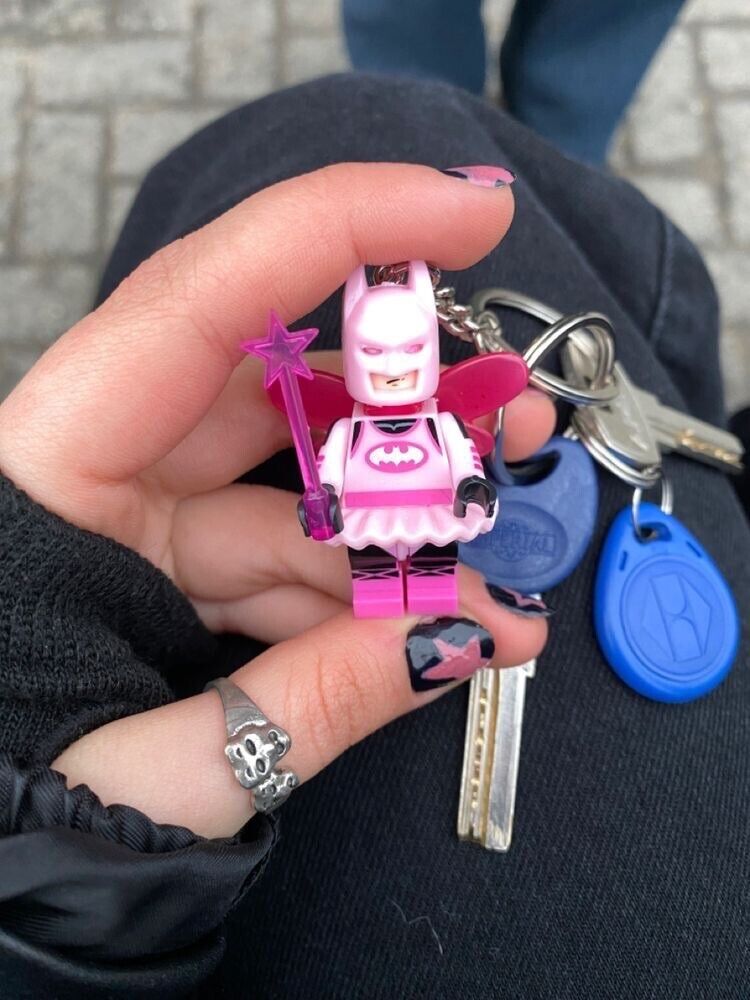 Lego Pink Batman Keychain