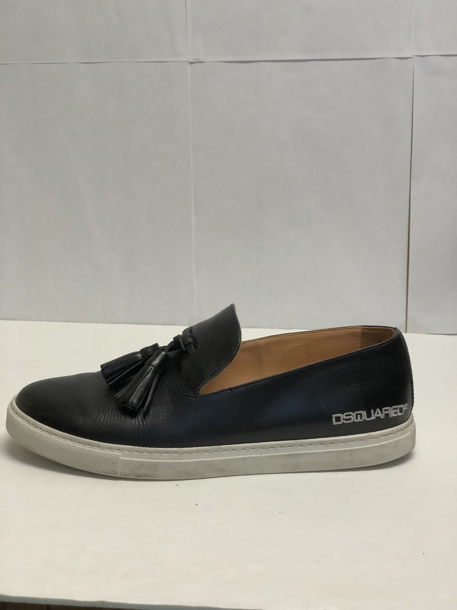 Dsquared Slip On Size: 45 Color: Black Gently Used & in great condition. Worn 2X DSQUARED2 Pre-owned Men Black Leather Slip On Shoes Sneakers  main image 2