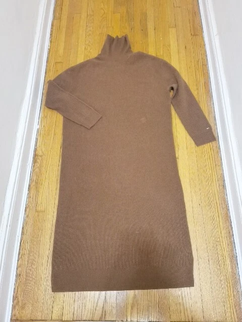 NEW TOMMY HILFIGER Wool Cashmere Turtle Neck Dress Brown Size M $200 - Image 4 of 4