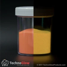 Glow in the Dark Powder, ORANGE to GOLD - UV Reactive Glow Pigment