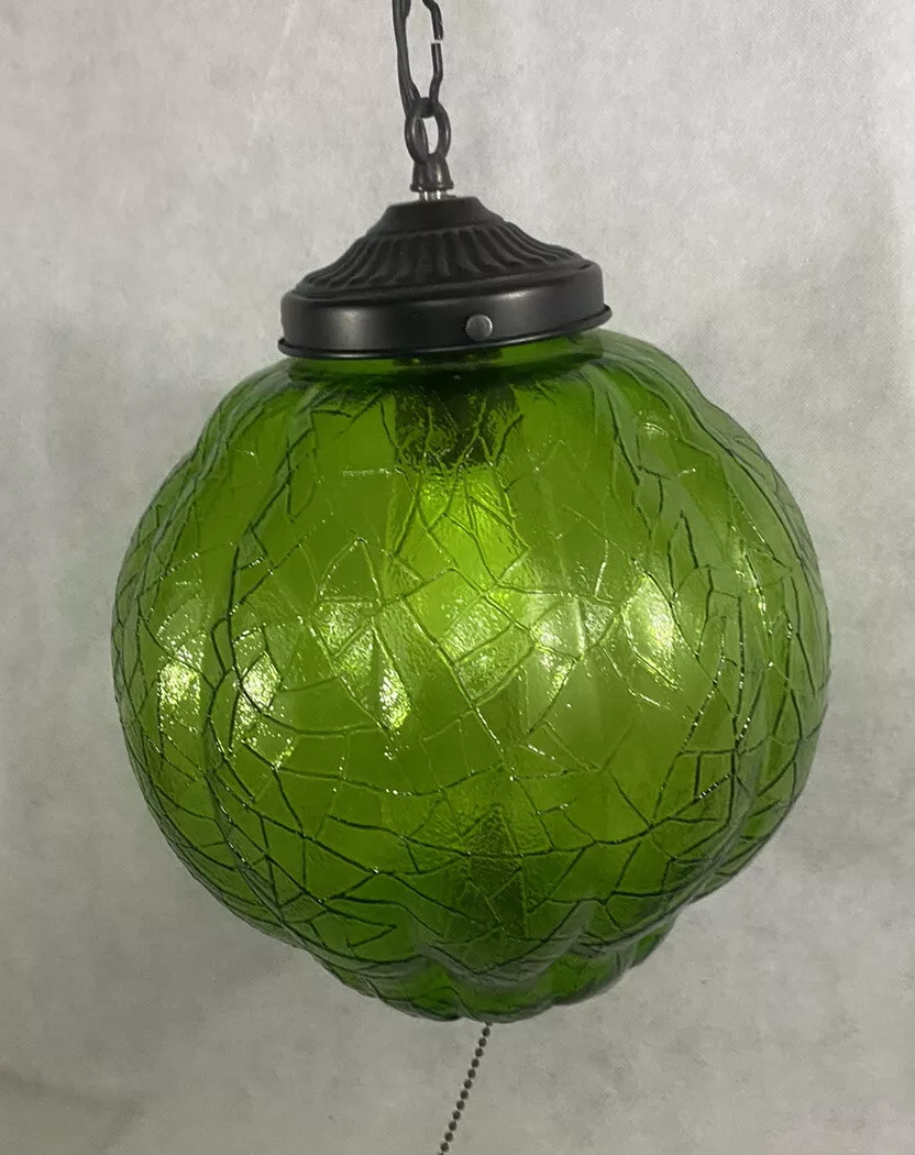 Vintage green swag lamp deals