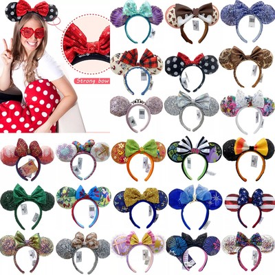 Disney Parks Disneyland Minnie Mickey Maus Ohren Schleife Pailletten Haarbandס