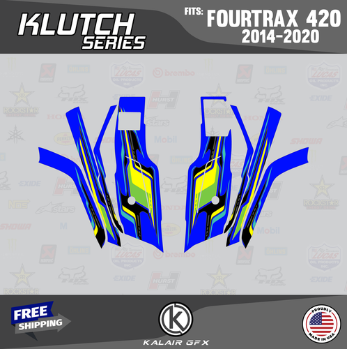 Graphics Kit for HONDA FOURTRAX 420 (2014-2023) Klutch-blue - Picture 2 of 6