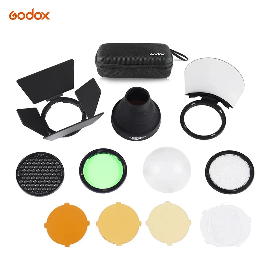 Godox AK-R1 Barndoor Snoot Grid Diffuser Ball Kits for V1 V1Pro Round Head Flash - Image 4 of 4