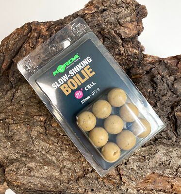 Korda Slow Sinking Boilie Wafter Mainline Cell 15mm 9 Stück Plastic Fake Food