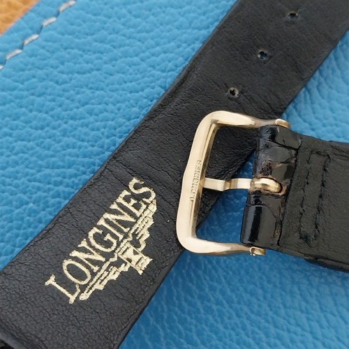 19mm Longines Alligator Signed Strap & Logo Buckle nos Unused Vintage Watch Band - Picture 4 of 5