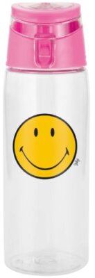 Zak Designs SMILEY Trinkflasche, transparent/ fuchsia, 75 cl