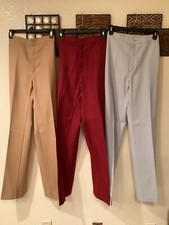 Vtg JCPenney High Waist Slacks Tan  Wine Sz 6/Blue Sz 8 All 25x33 Sold Separate