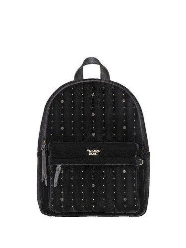 VICTORIAS SECRET VS Black Velvet Velour Stud Studded Chain City