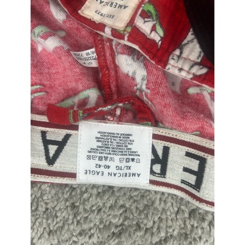 American Eagle Pajama Pants Size XL 40-42 Jogger Flannel Pockets Drawstring - Picture 3 of 4
