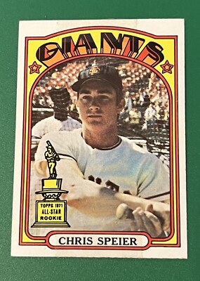 1972 Topps #165 Chris Speier -Rookie- San Francisco Giants - VG