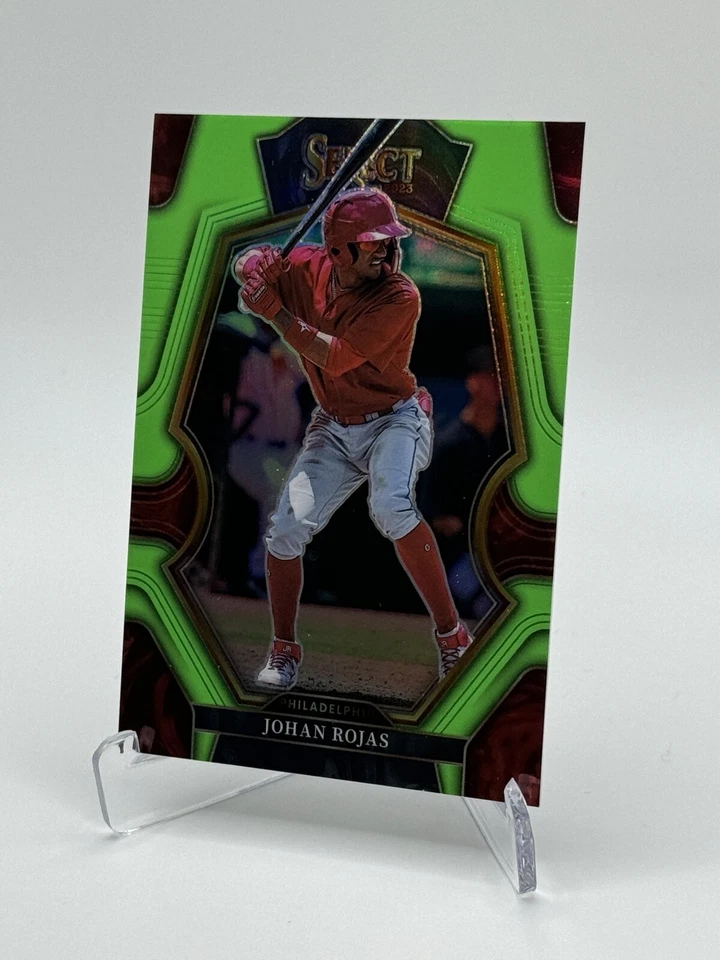 2023 Panini Select #171 JOHAN ROJAS | Premier Level Neon Green /75 - Image 2 of 3