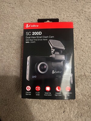S, Cobra SC 200D Dual-View Smart Dash Cam With Real-Time Driver Alerts QHD+