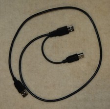 USB 2.0 A Male to 2 X A Male Y Splitter Cable Cord for Power Data Sync