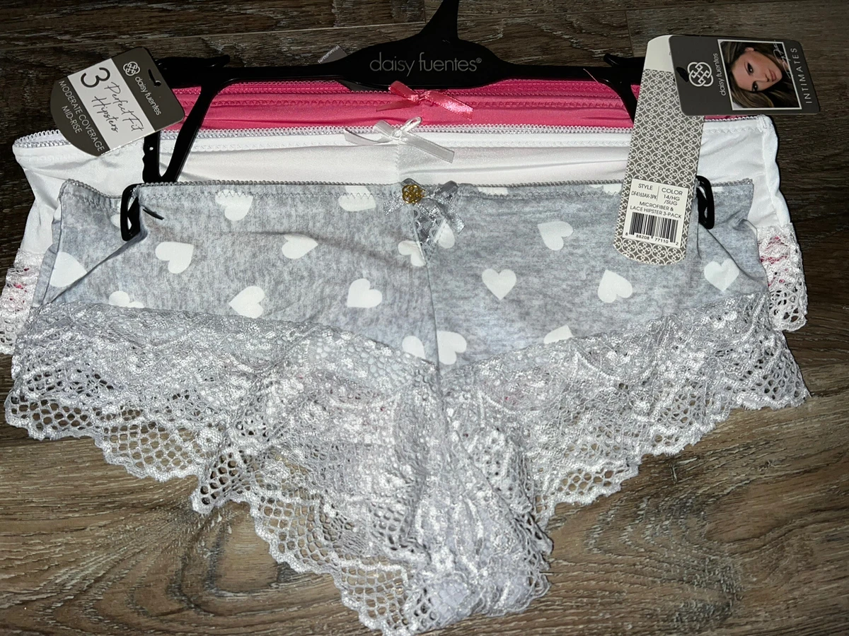 Daisy Fuentes Womens Hipster Perfect Fit Underwear Panties 3-Pair Nylon ~ 1X