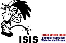 Calvin Pee Piss on ISIS 2 Graphic Die Cut decal sticker Car Truck Boat 6"