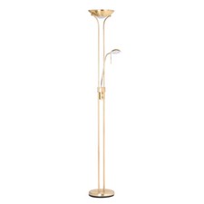 Litecraft Mother & Child Floor Lamp 2 Arm With Switch & Bulbs - Satin Brass     