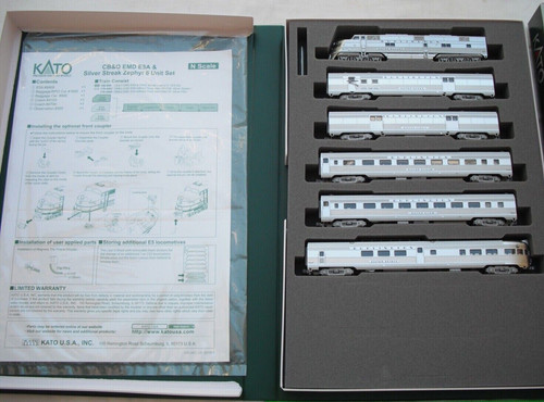 Kato 106090 N CB&Q E5A Silver Streak Zephyr 6 Stück Lok 5 Wagen 106-090 | Zustand: New