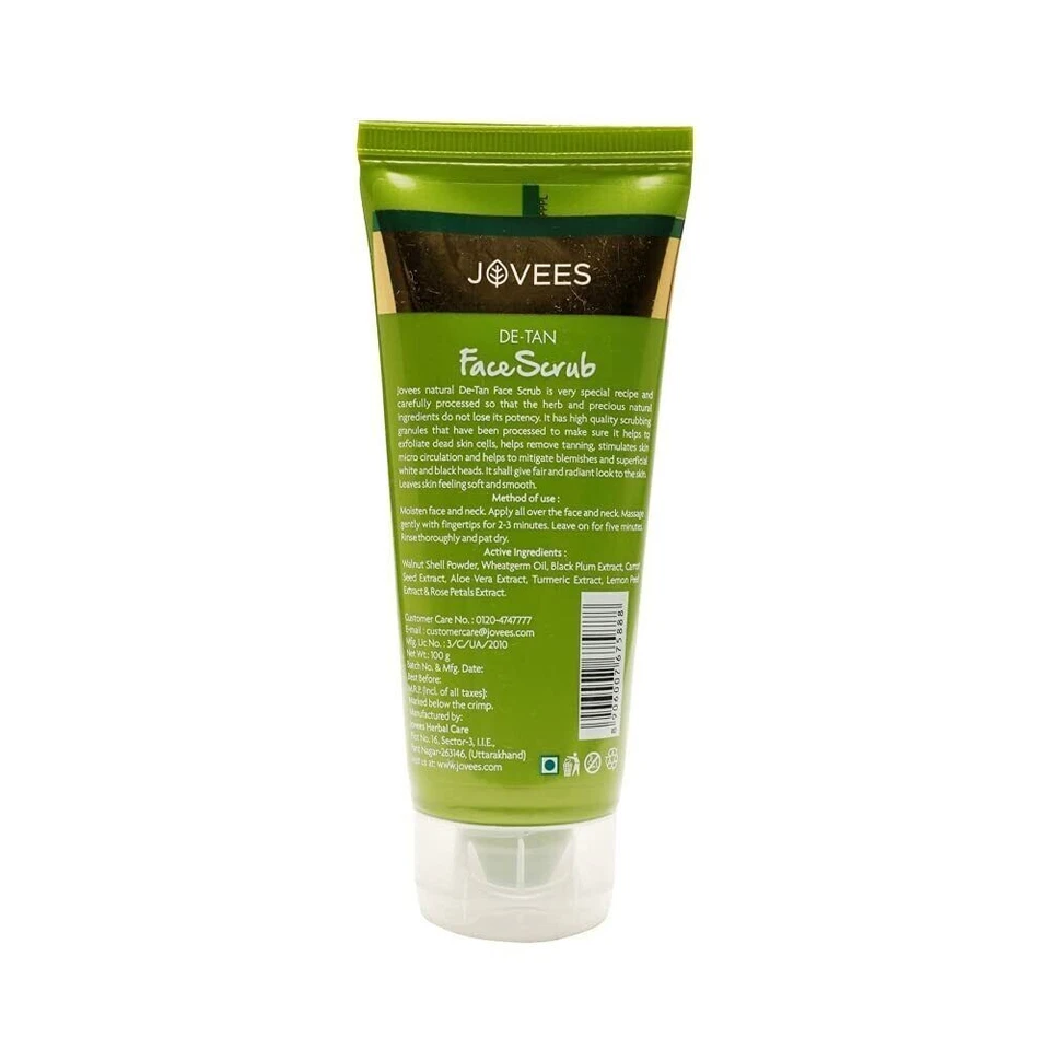 Jovees Herbal De-Tan Face Scrub For Tan Removal, 100g All Skin Types, free shipp - Image 2 of 4