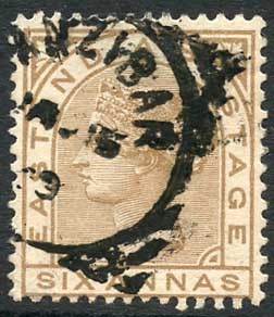 Sansibar SGZ60 6a hellbraun Z5 quadratischer Kreis datiert 15.01.1889