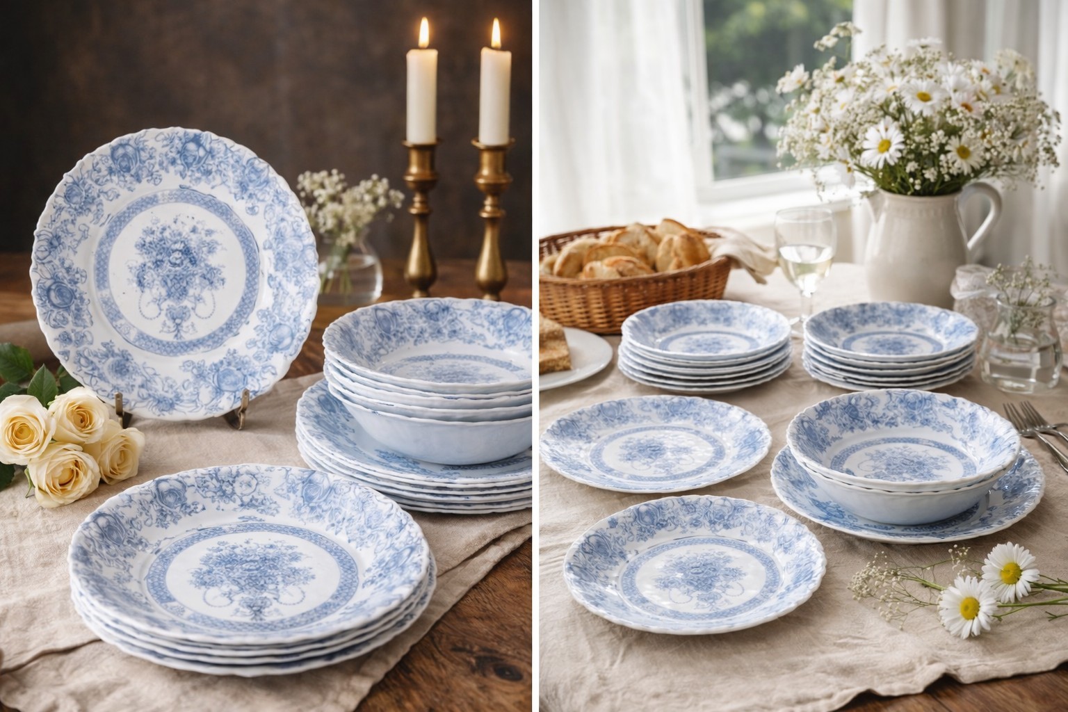 24 Pc Scalloped Vintage