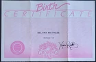 Vintage Growing Hair Cabbage Patch Kids Birth Certificate Girl ~Belvina Mathilde