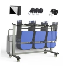  Grey Modern/Minimalist/Industrial Folding Chair Cart, 400LBS One Tier