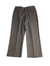 Alfred Dunner Womens Pull On Flat Front Dress Pants Size 10 Olive Green Elastic