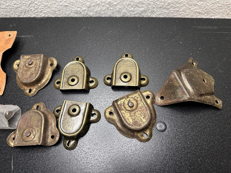 Lot of Trunk Latches And Hardware Brass Plated Steel Clasp Fasteners - Image 4 of 4