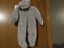 Carter's Child of Mine Infant Grey/blue Snowsuit Elephant Design Size 0-3 Mos