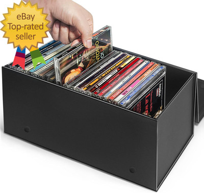 CD Storage Box, CD Holder Store 30 Jewel Cases, Disc Holder Media Storage Organi